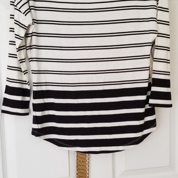 HALOGEN Bateau Neck Blouse Striped knit Top NEW - Picture 7 of 7